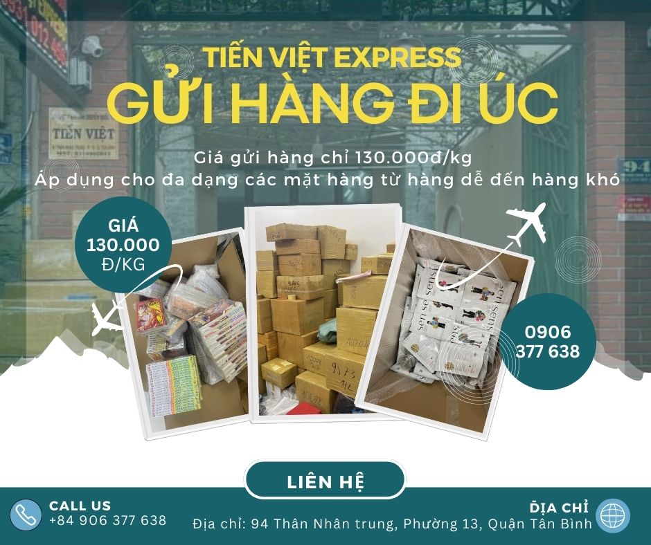 Gửi hàng đi Úc giá rẻ 130k/kg